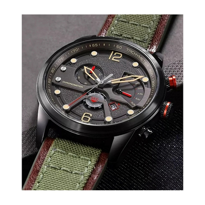 Latest Automatic Date Mens Stainless Steel Case Calendar Stopwatch Leisure Quartz Wrist Watch